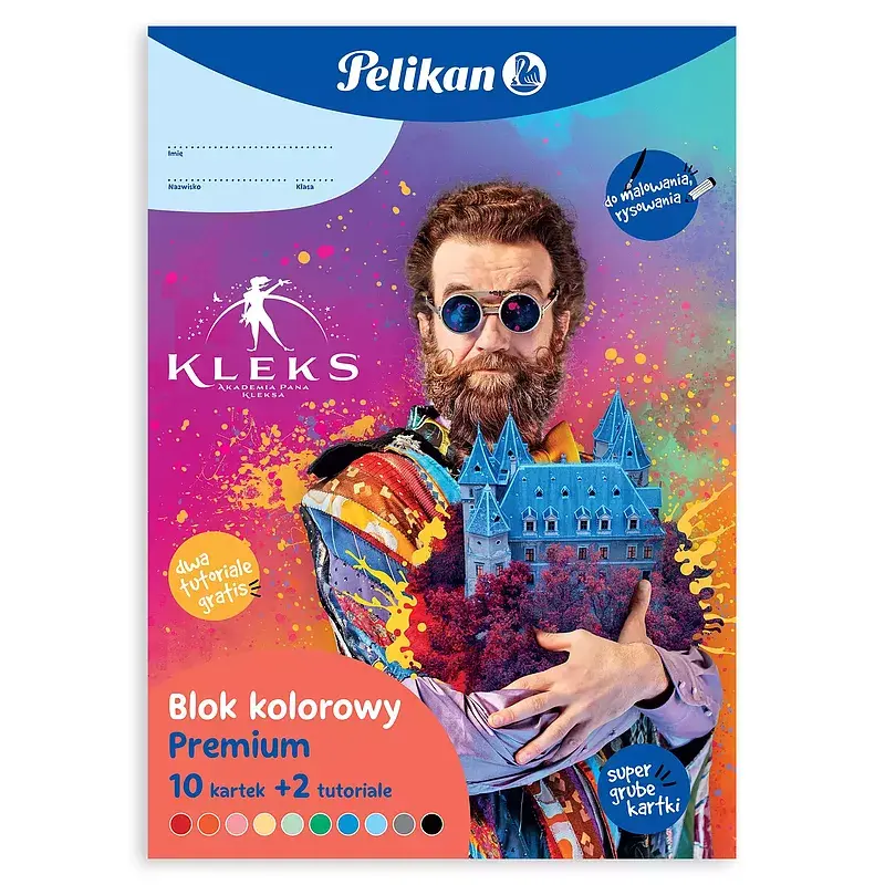 Blok kreatywny kolorowy a4 kleks pelikan