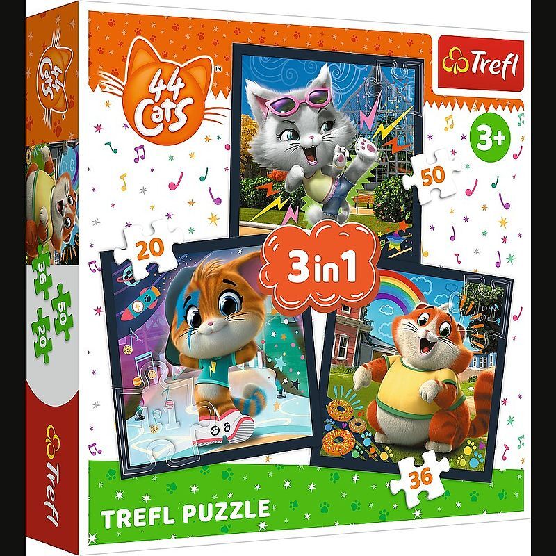 Puzzle 3w1 Poznaj urocze kociaki