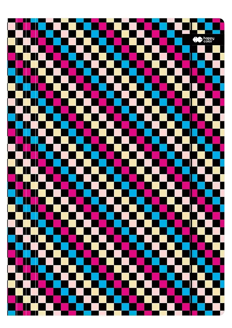 Teczka a4+ kartonowa z gumką skate szachownica mix. 24x31cm happy color