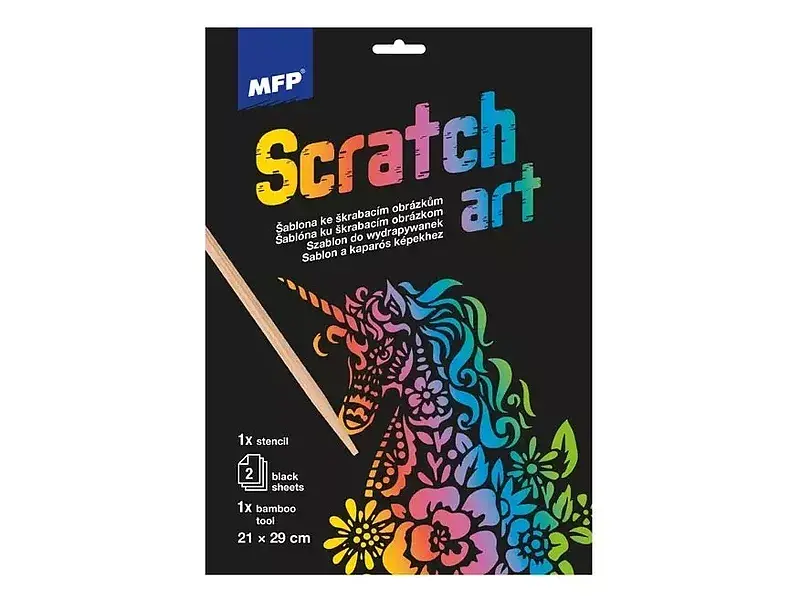 Wydrapywanka a4 szablon unicorn + 2 kartki  1032220