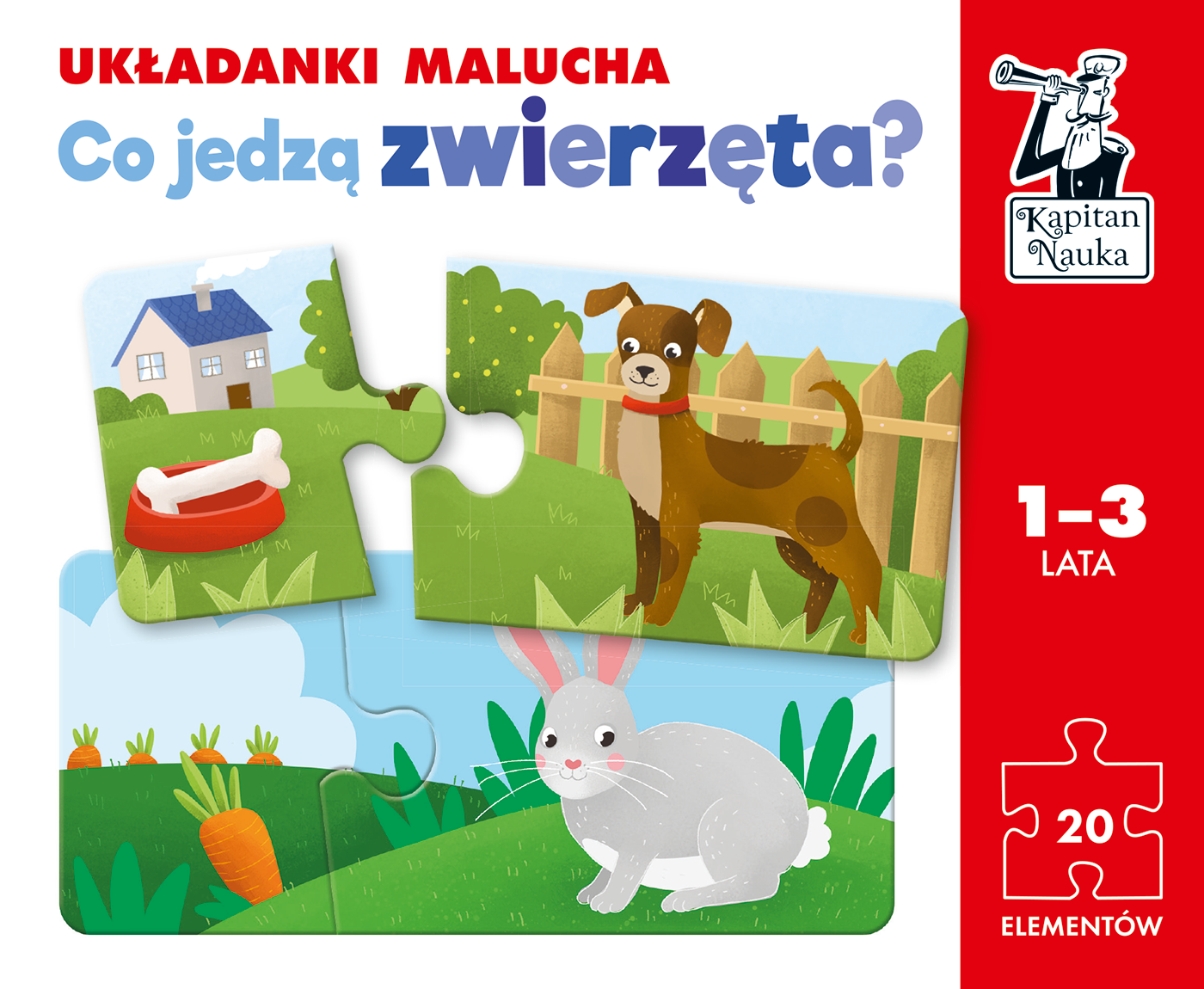 Co jedzą zwierzęta? Układanki malucha. Kapitan Nauka