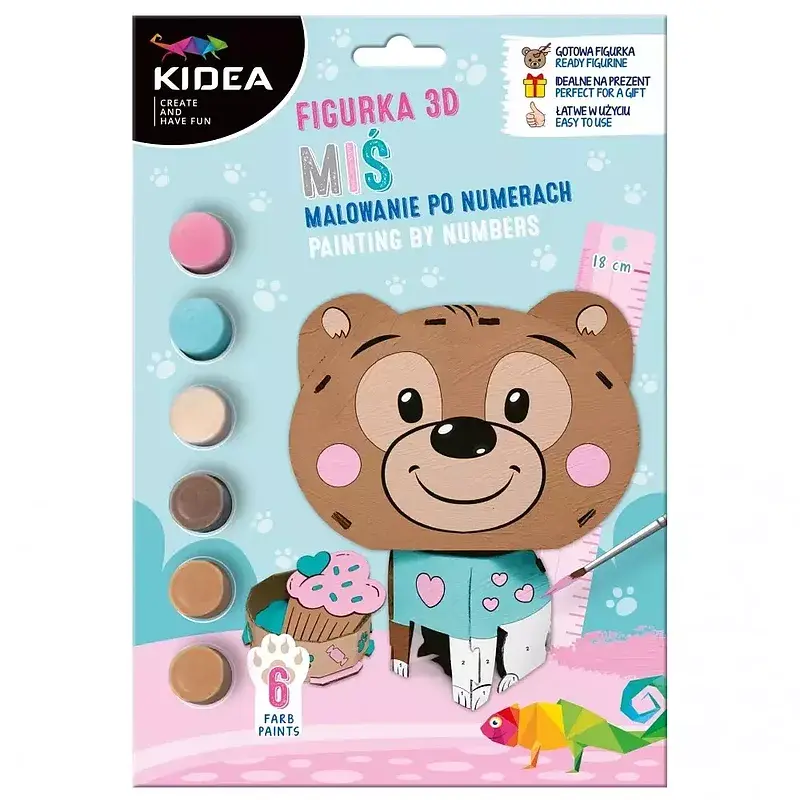 Figurka 3d malowanie po numerach miś kidea