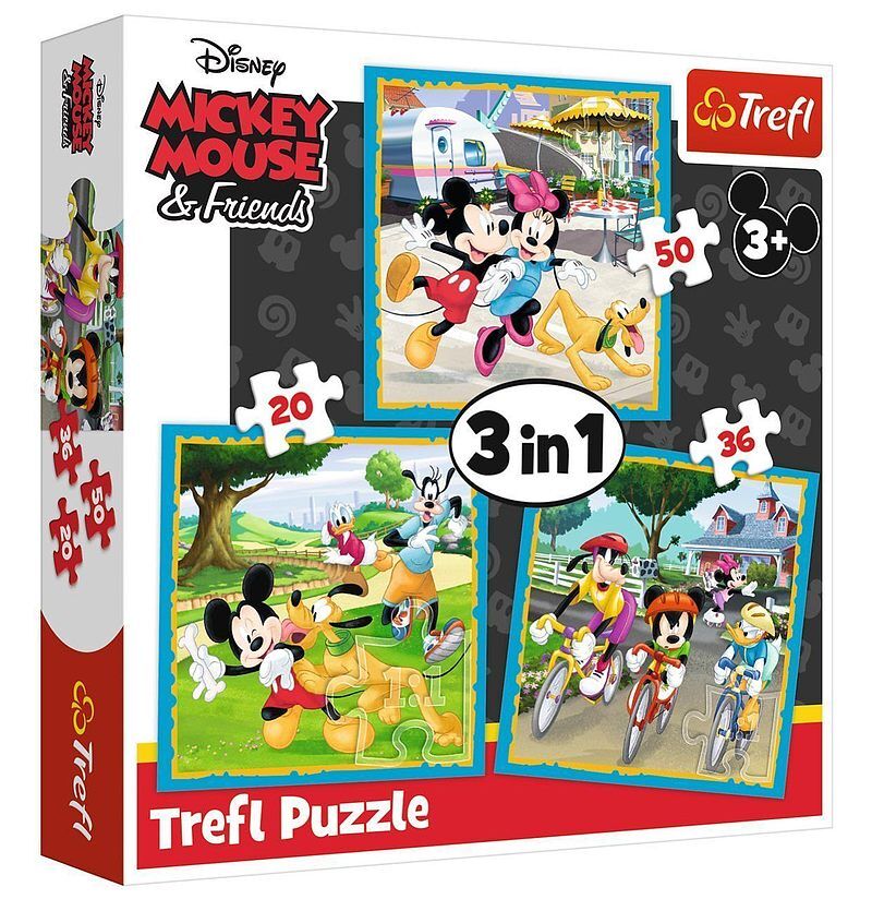 Puzzle 3w1 myszka miki z przyjaciółmi 34846