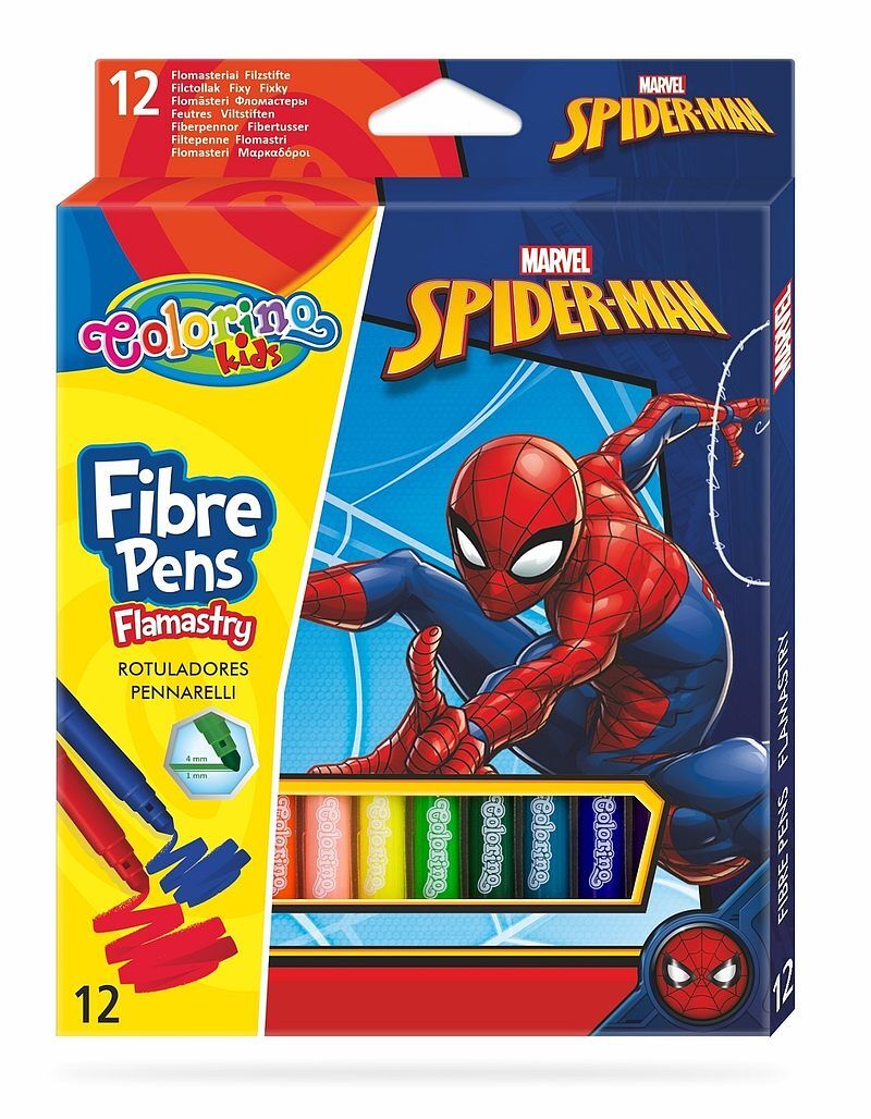 Flamastry colorino kids 12 kolorów spiderman