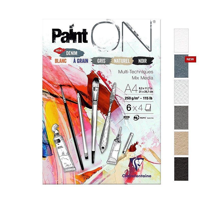 Szkicownik paint'on denim a4/250g 6 kolorów