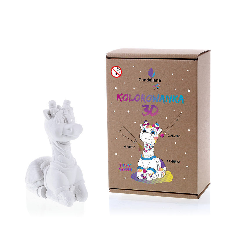 Kolorowanka 3d funny giraffe