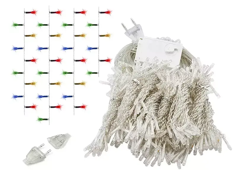 Lampki kurtyna led 2x2 multikolor
