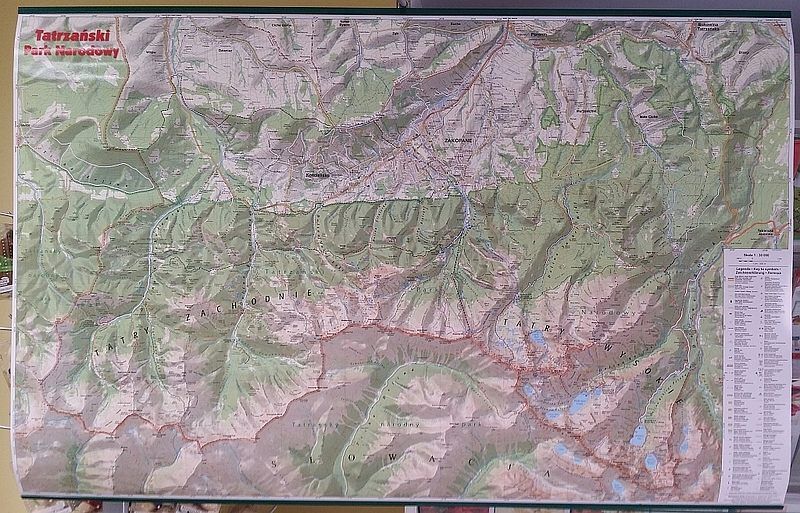 Tatrzański park narodowy. Mapa ścienna 1:30 000
