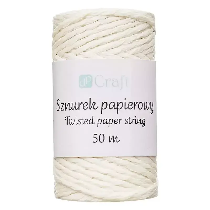 Sznurek papierowy skręcany ecru 50 m