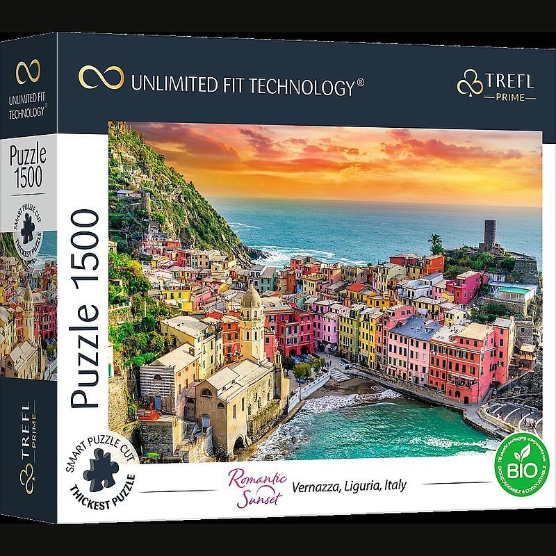 Puzzle 1500  UFT - Romantic Sunset: Vernazza, Liguria, Italy