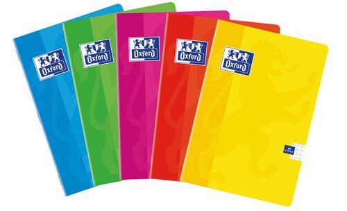 Brulion A5 Oxford Soft Touch w kratkę 60 kartek 5 sztuk mix