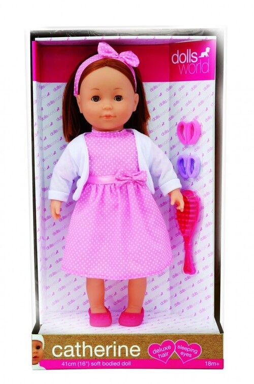 Lalka Catherine ciemne włosy 41 cm