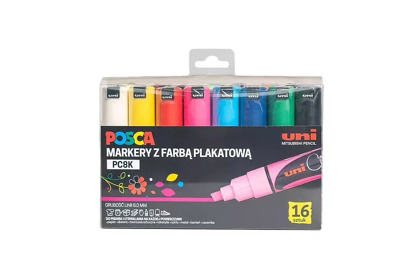 Markery pc-8k 16 kolorów posca uni