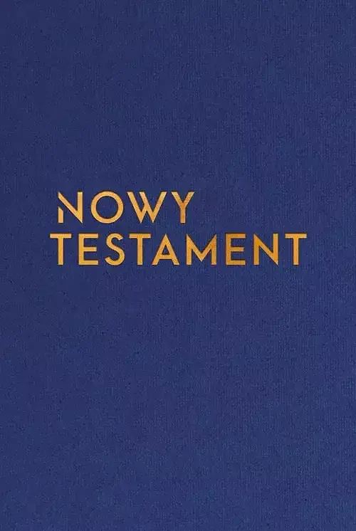 NOWY TESTAMENT z infografikami Skład jednołamowy tłoczenie złote