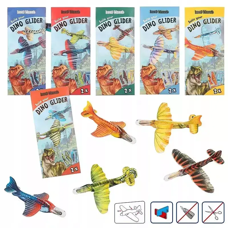 Szybowiec do składania dino world 2szt. Mix wzorów 12272a