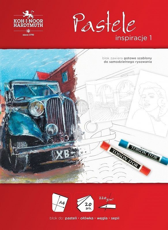 Blok koh-i-noor inspiracje pastele a4, 20 ark. 220 g