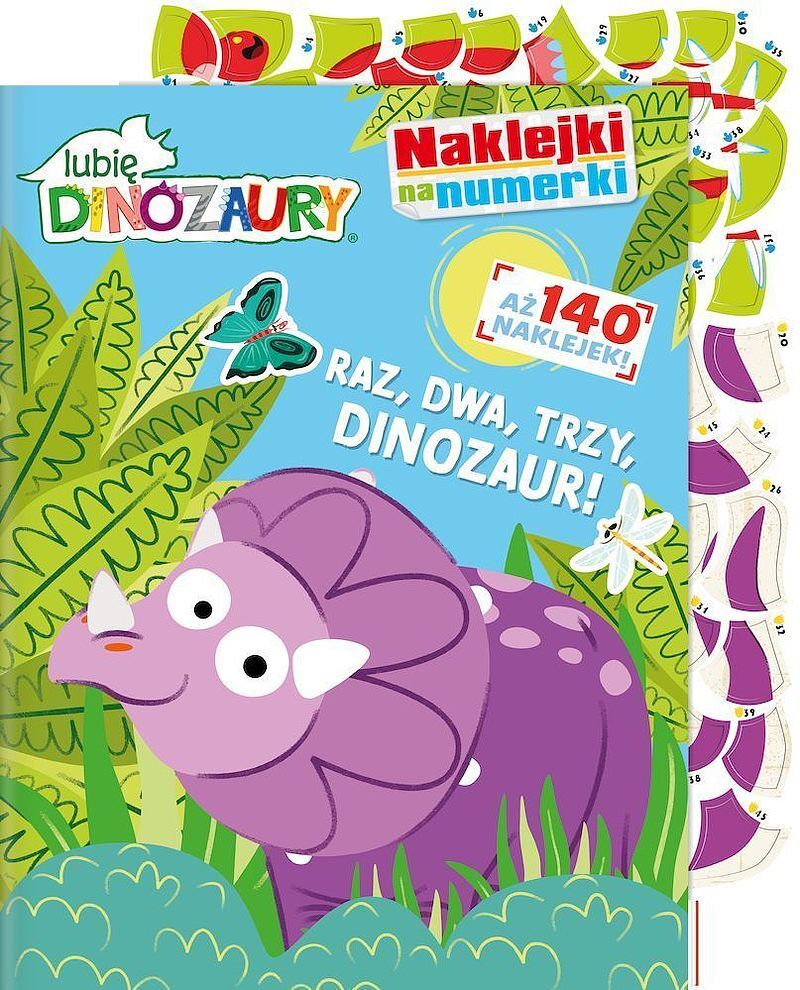 Lubię dinozaury Naklejki na numerki cz. 1 Raz, dwa, trzy, DINOZAUR!