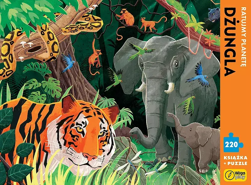 Dżungla. Ratujmy planetę. Puzzle 220 elementów + książka