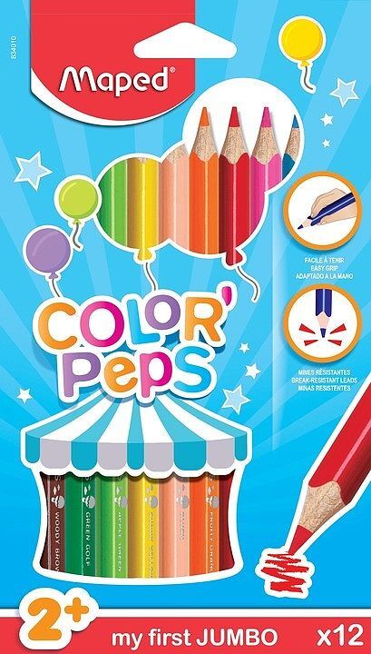 Kredki trójkątne maped jumbo colorpeps early age 12 kolorów 834010