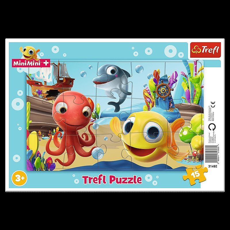 Puzzle 15 ramkowe zabawy rybki minimini 31402