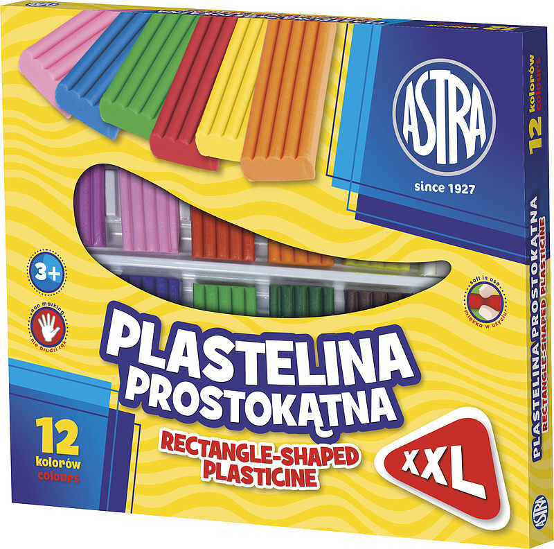 Plastelina astra prostokątna 12 kolorów