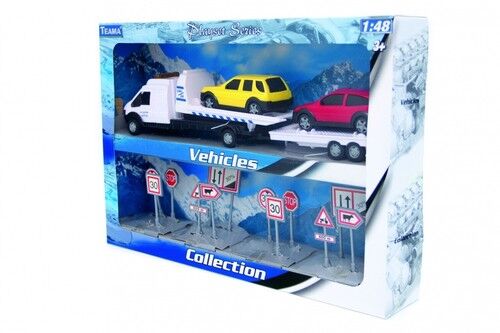 Laweta biała z przyczepą + znaki 1:48
