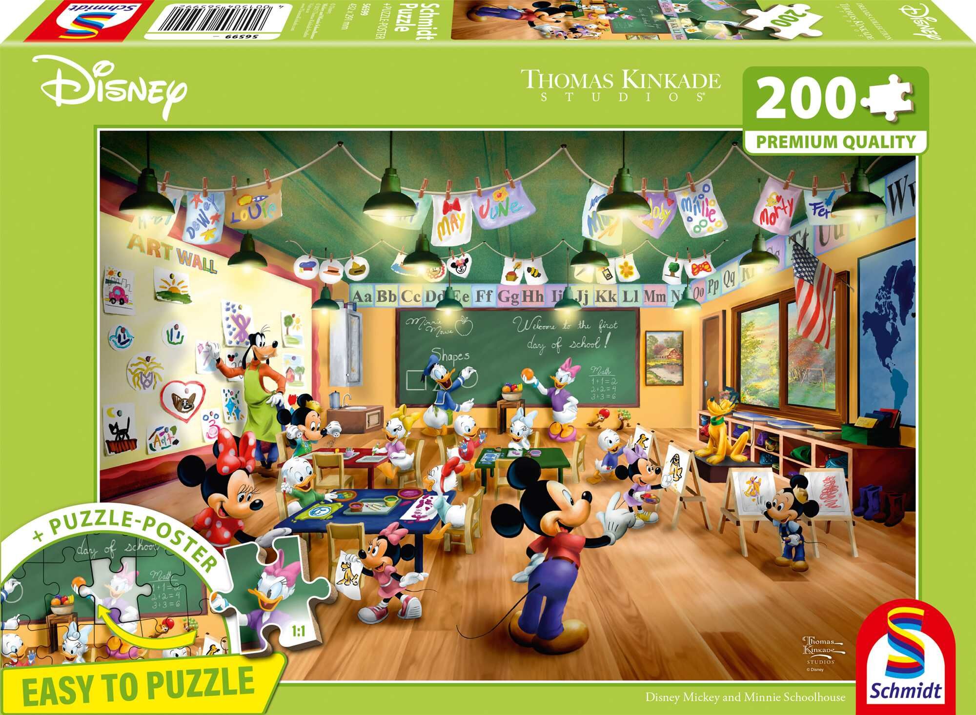 Puzzle 200 T.Kinkade PQ Myszka Miki Minnie w szkole Disney 113995