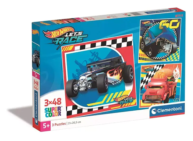 Puzzle 3 x 48 super kolor hot wheels 25313