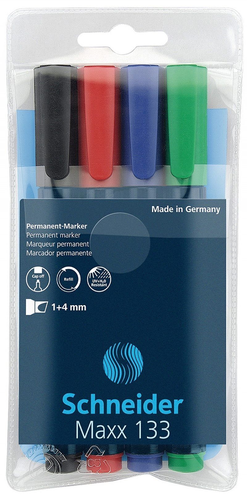 Zestaw markerów uniwersalnych schneider maxx 133 4 sztuki miks kolorów
