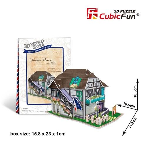 Puzzle 3D Domki świata Francja Flower Shop