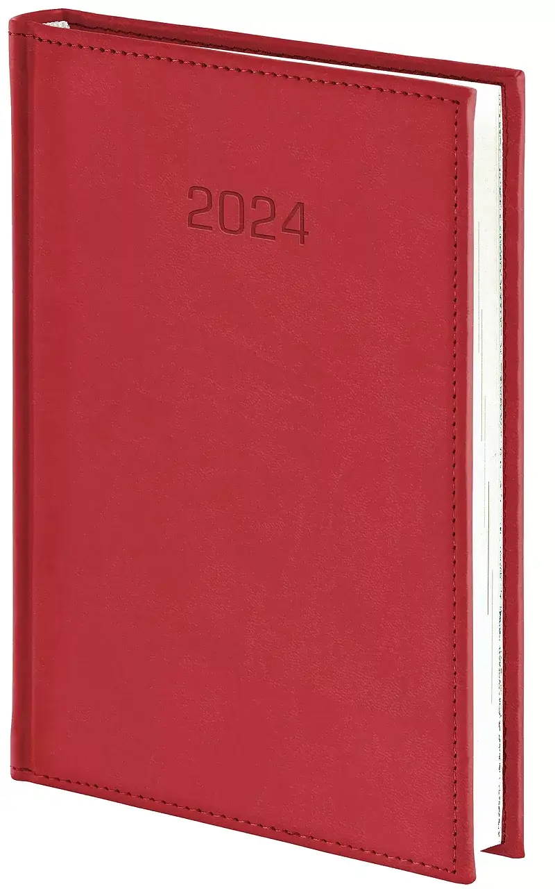 Kalendarz 2024 vivella z notesem a4 tygodniowy czerwony