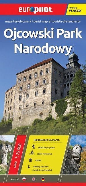 Ojcowski Park Narodowy. Mapa turystyczna w skali 1:25 000. Europilot wersja plastik