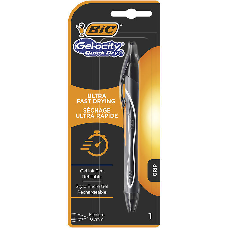 Długopis żelowy bic gel-ocity quick dry czarny blister 1szt