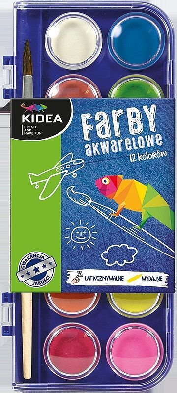 Farby kidea akwarelowe 12 kolorów