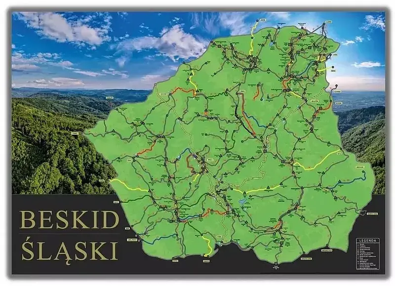Mapa zdrapka beskid śląski