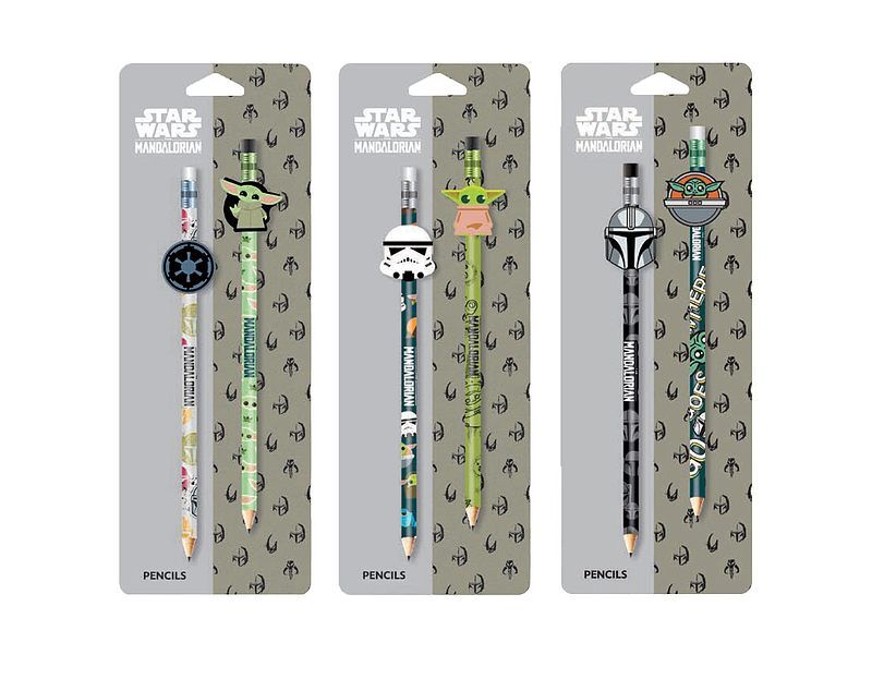 Ołówki z gumową nakładką disney fashion mandalorian 2 szt. Mix
