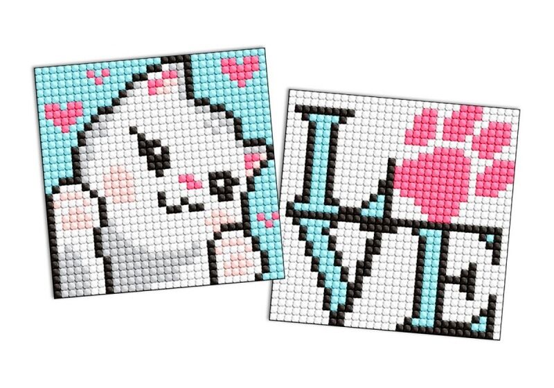 Diamentowa mozaika na magnesie IDEYKA 9x9 cm kids Uroczy Kotek