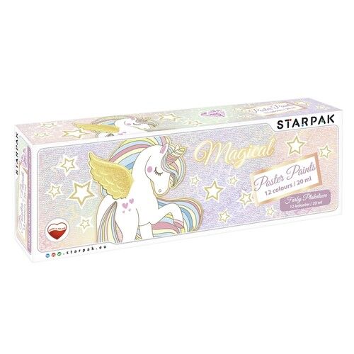 Farby plakatowe 12 kolorów 20ml Unicorn