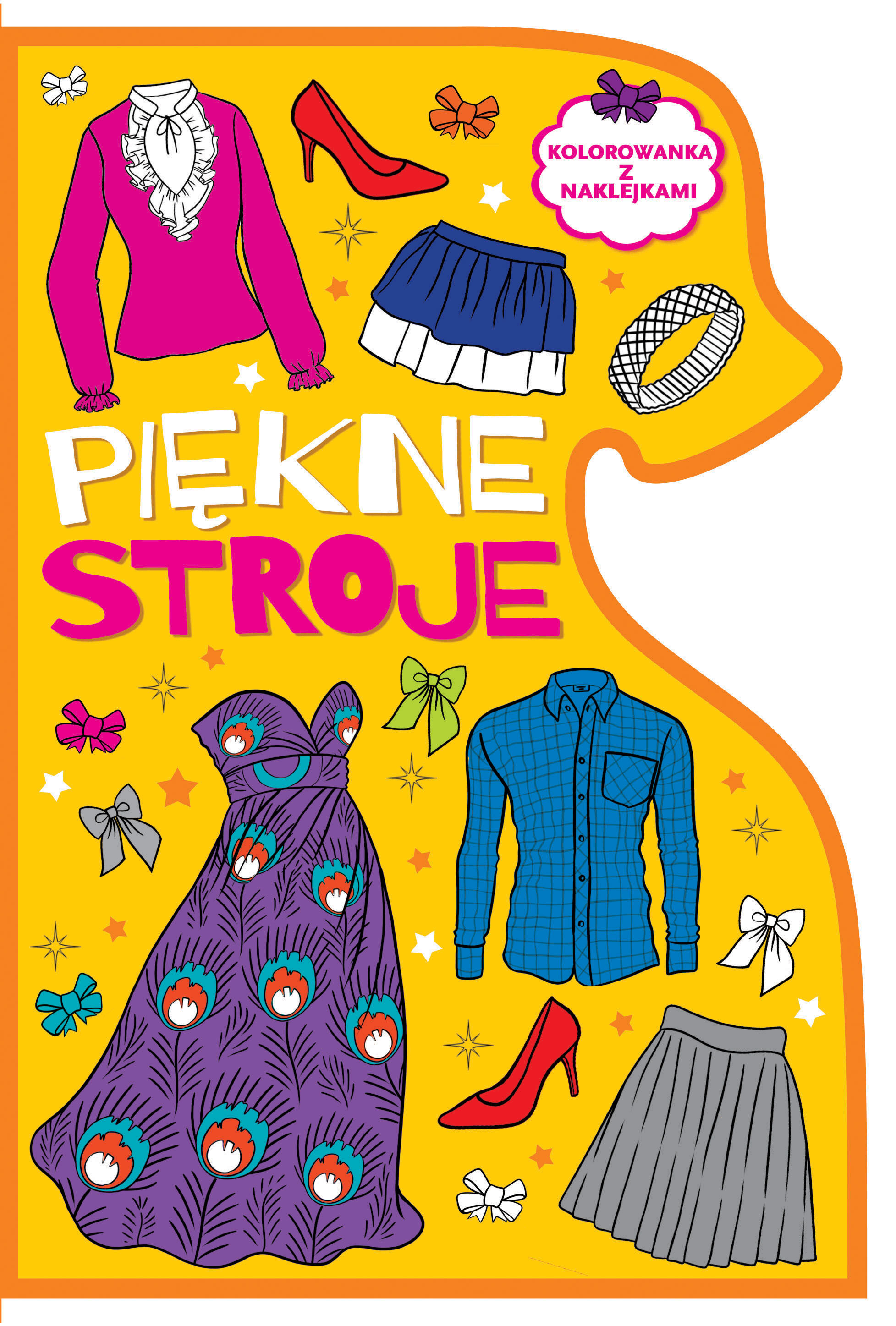 Piękne stroje kolorowanka z wykrojnikiem