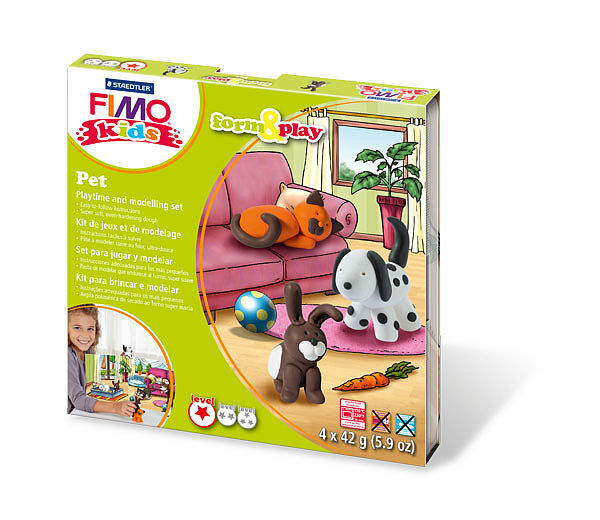 Zestaw fimo kids form&play zwierzaki 4 x 42g + akcesoria staedtler