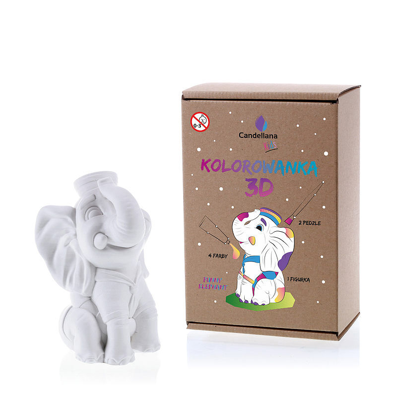 Kolorowanka 3d funny elephant