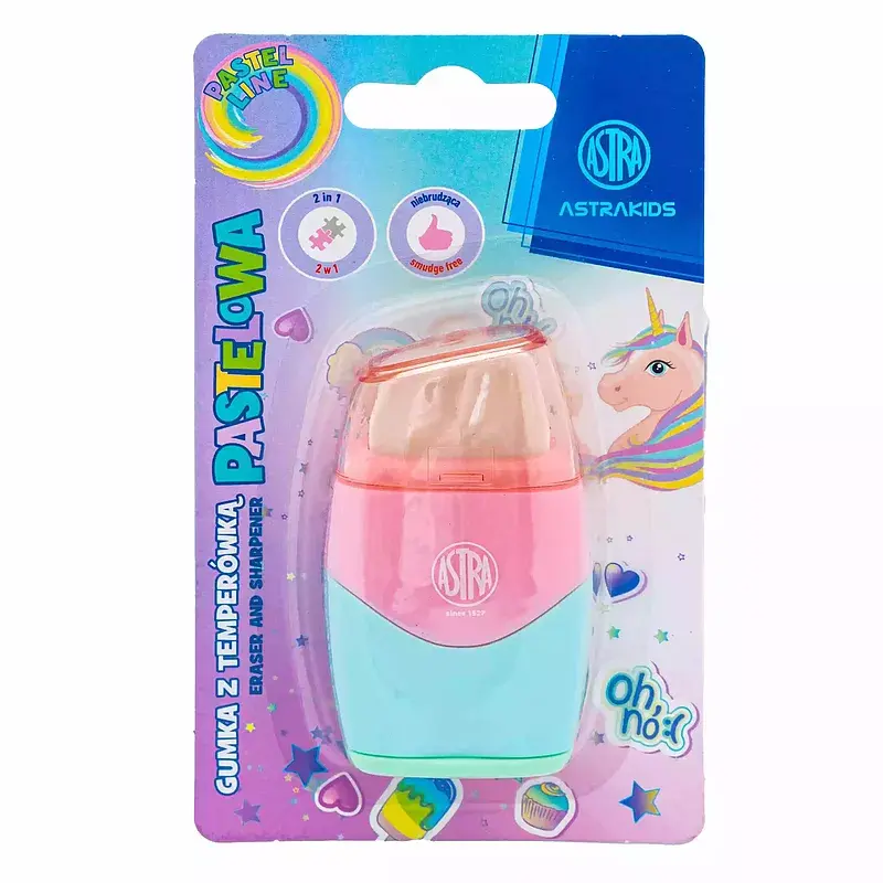 Temperówka i gumka 2w1 astrakids unicorn