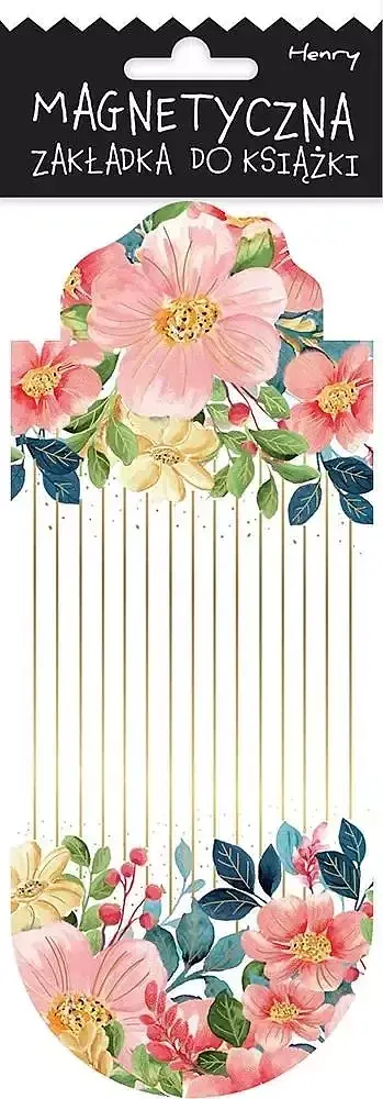 Zakładka magnetyczna owal kolorowe kwiaty