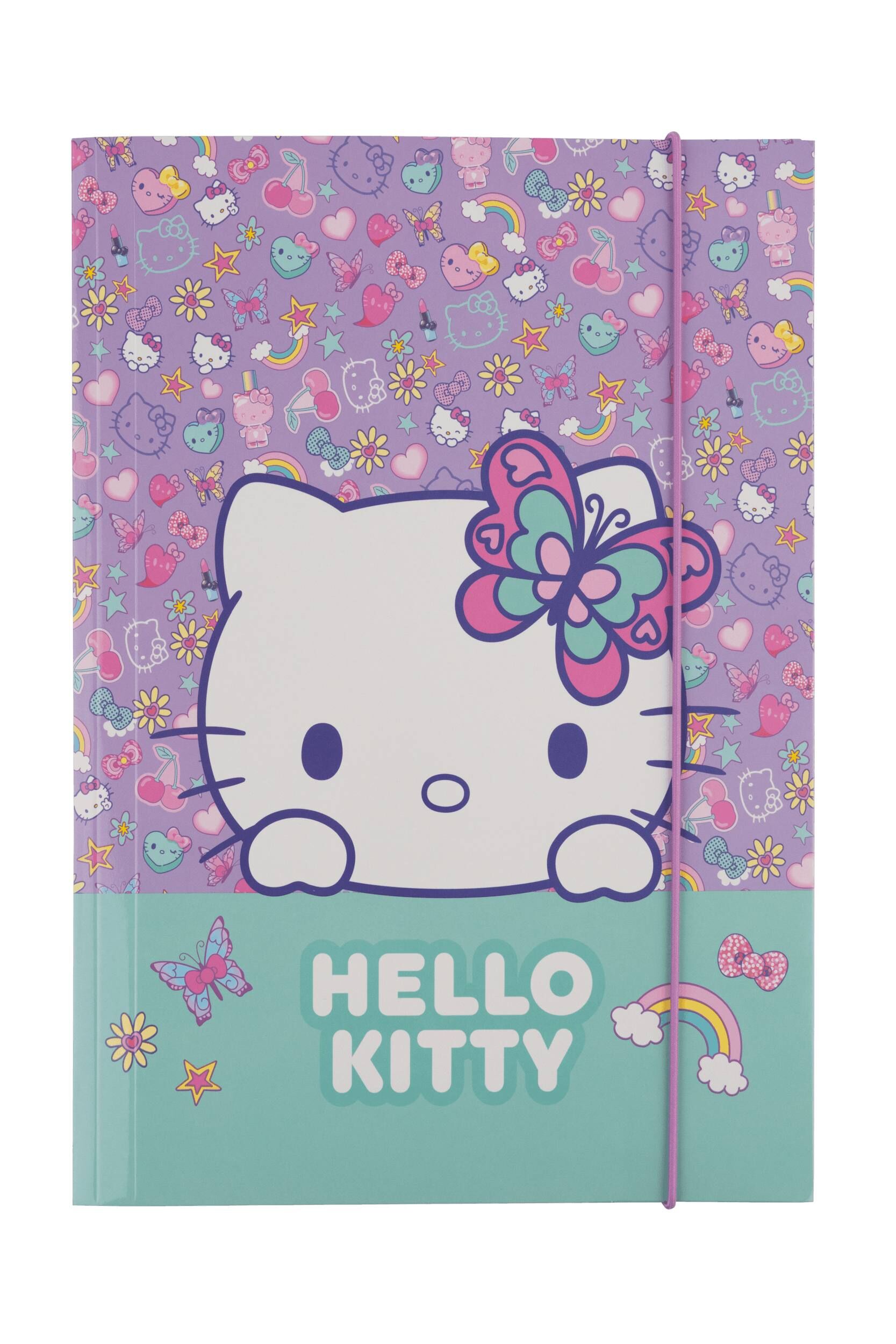 Teczka kartonowa z gumką A4 Hello Kitty pink wzór 1