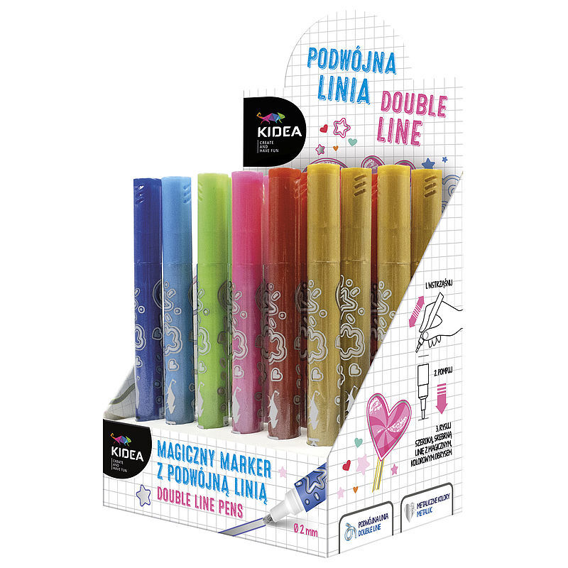 Magiczny marker z podwójną linią d kidea 1 szt. Mix