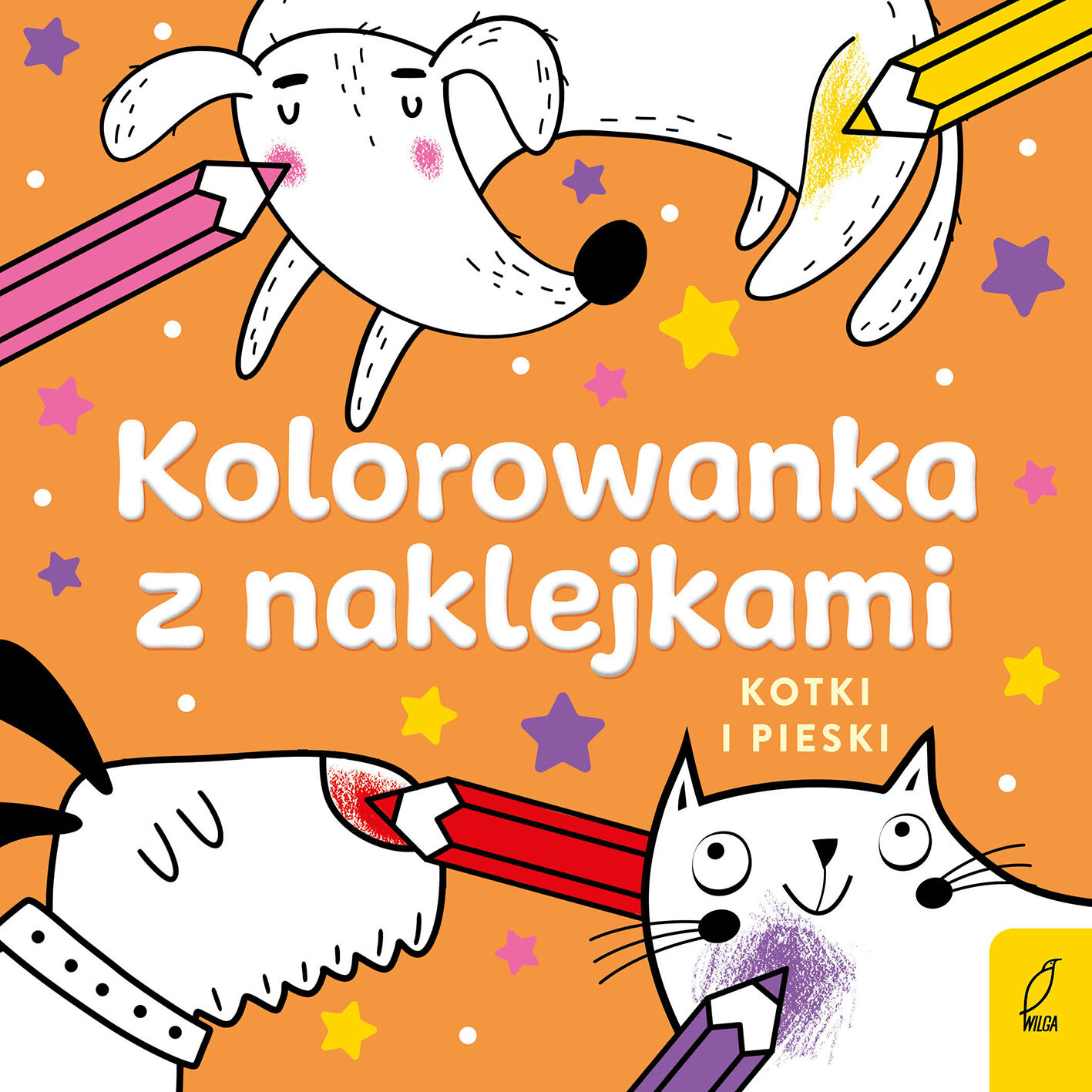 Kolorowanka z naklejkami. Kotki i pieski