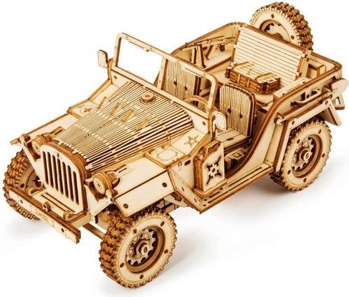 Robotime Drewniane Puzzle 3D Jeep Wojskowy