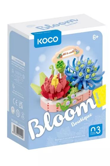 Klocki KOCO sukulenty doniczka niebieska 271 elementów