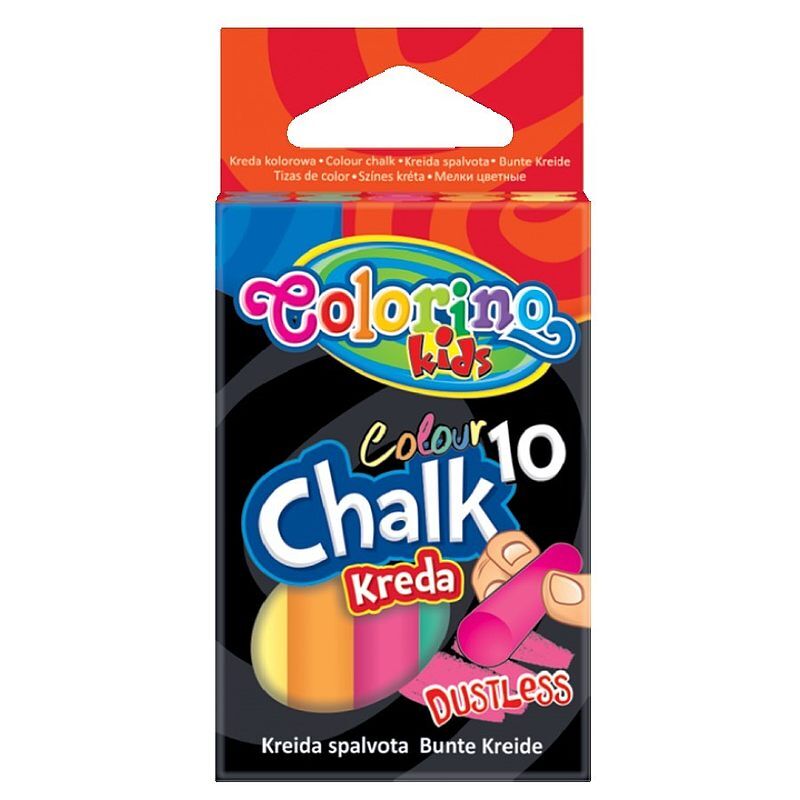 Kreda colorino kids kolorowa bezpyłowa 10 sztuk