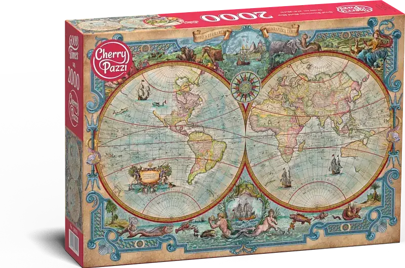 Puzzle 2000 cherrypazzi great discoveries world map 50125